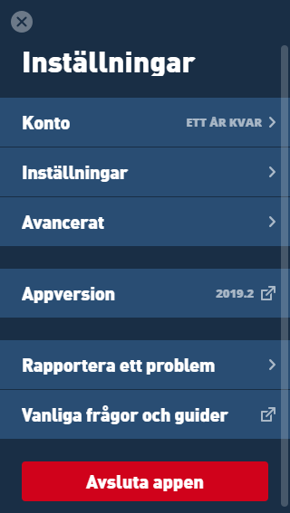 The Mullvad VPN app, here shown in Swedish, now supports multiple languages.